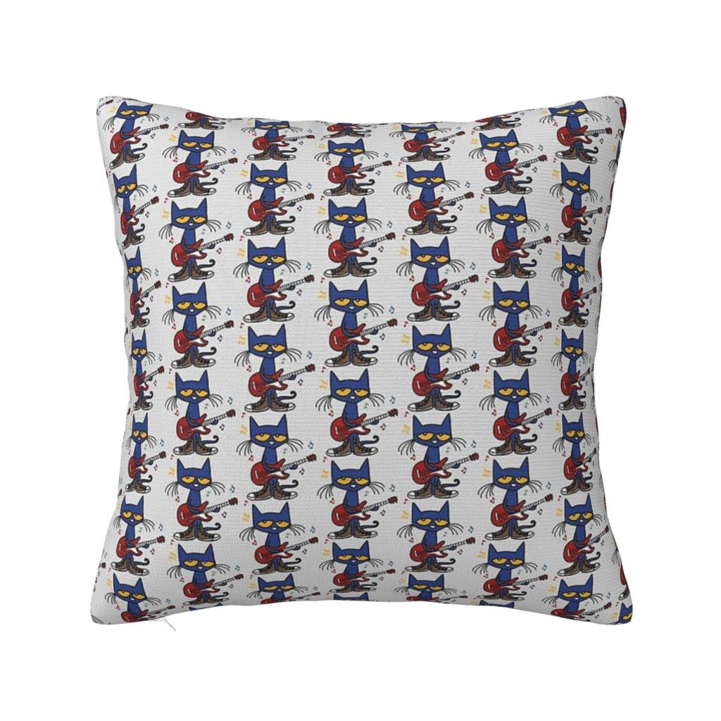 Pete The Cat Singender quadratischer Kissenbezug Kissenhülle Polyester Kissen Dekoration Komfort Wurfkissen für Zuhause Sofa