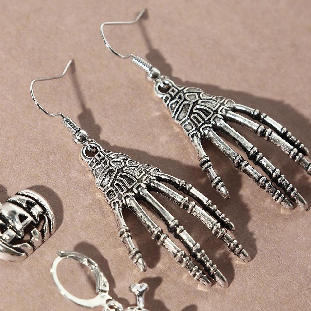 Halloween Skeleton Hand Dangle Drop Pumpkin Skull Earrings kit for Women Party