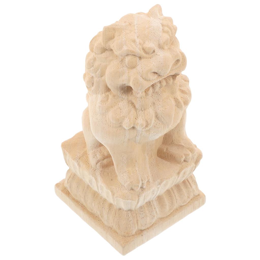 Bridge Stigma Decoration Garden Ornaments Wooden Miniature Chinese Model Fence Post Finial Lion Tops