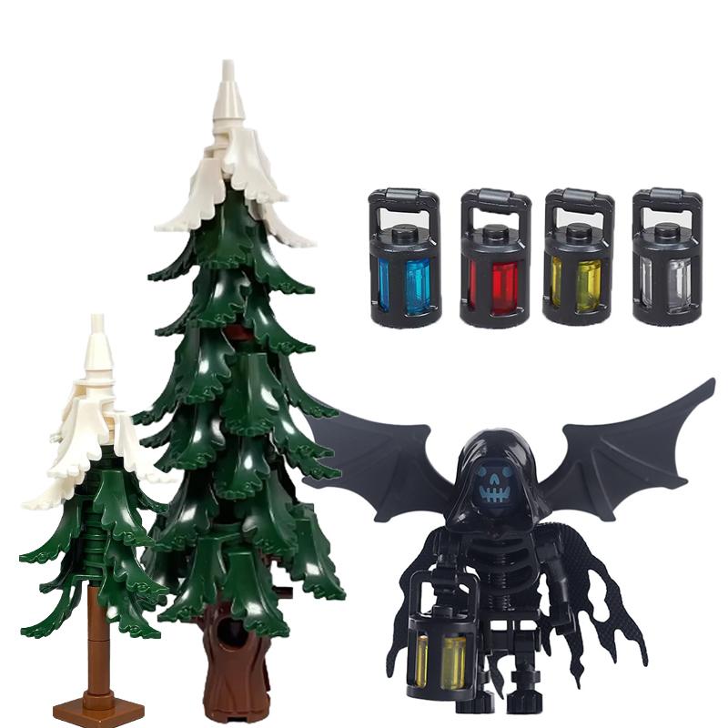 MOC Halloween Building Blocks Skeleton Army Knight Figures Flame Horse Medieval Vampire Furniture Assembly DIY Bricks Toys Gifts