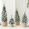 Christmas Tree Simulation Cedar Tree PE Flocked Small Tree Desktop Decoration Mini Small Desktop Christmas Tree Ornament