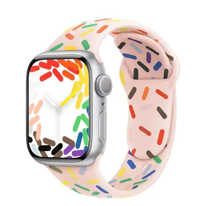 Silicone Sport Band For Apple Watch Strap49mm 44mm 45mm 40mm 41mm 42mm 38mm Bracelet Iwatch Series9 8 7 6 5 4 3SE Ultra 2 Correa
