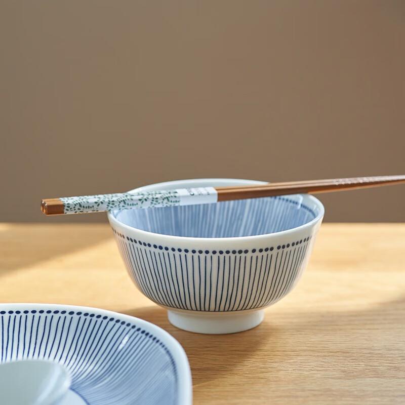 Huaqingge Fengxinhui Blue Underglaze Ceramic Rice Bowl Set (4 Pcs)