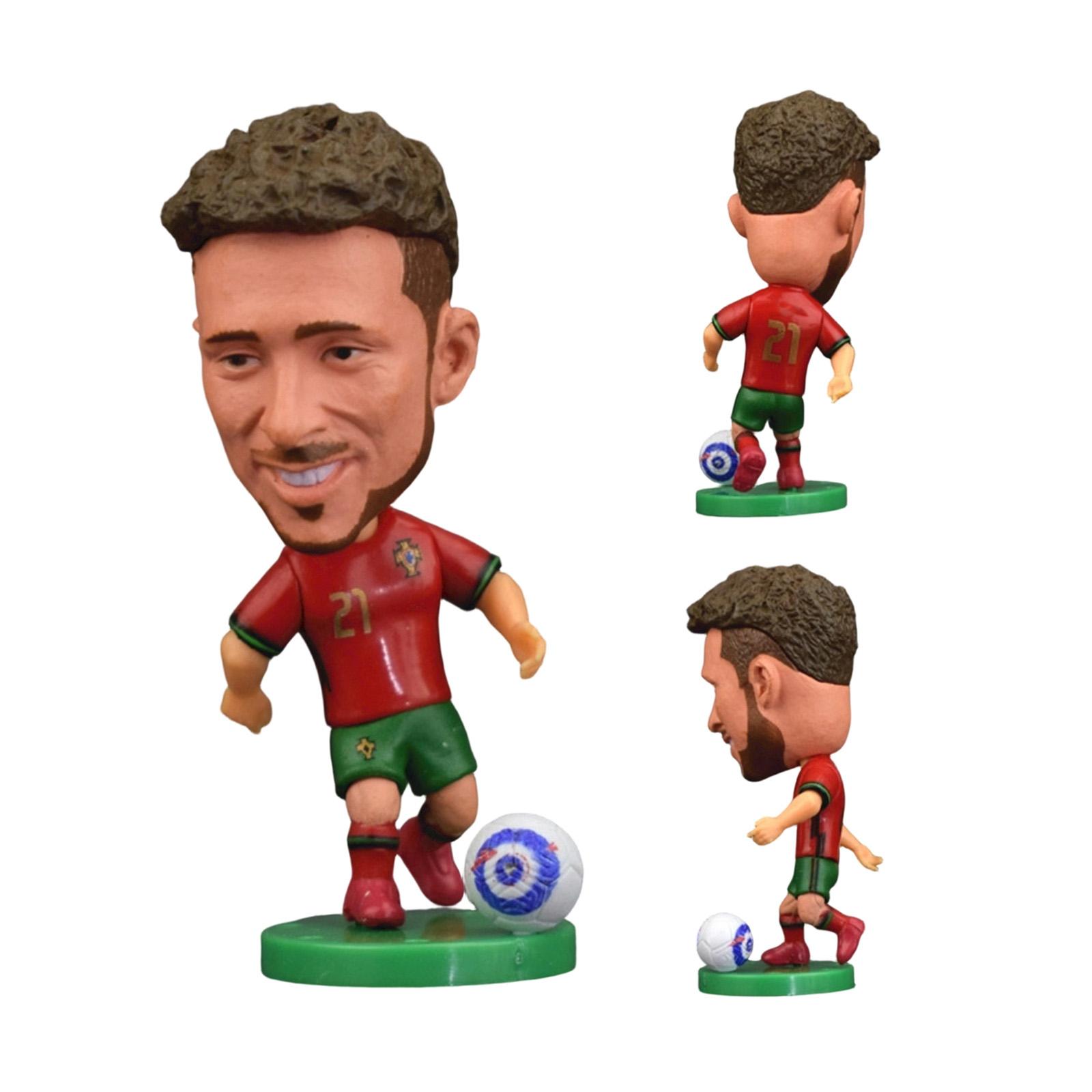 

Creative Cartoon Style Soccer Player Figurine Model Collectible Toy Action Figure Display Stand for Kids and Collectors One Size