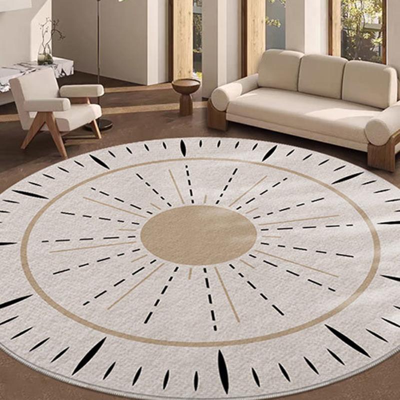 Modern Minimalist Home Decor Carpet Sunburst Geometric Design Round Mat Multiple Sizes Anti-slip Rug for Living Room Bedroom