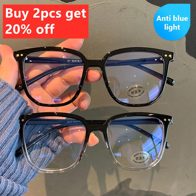 Fashion Vintage Oversized Anti Blue Light Glasses Office Computer Goggles Unisex Round Frame Anti Radiation Video Gaming Eyewear