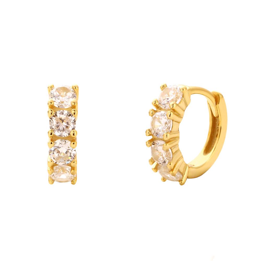 YHE0676 Luxury S925 Sterling Silver Zirconia Ear Cuff Earrings