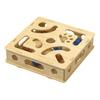 Cat Scratch Puzzle Box Interactive Enrichment Box Cat Nail File Self-Play Maze Box with Bell Balls Scratcher for Cats Hunting Mental Stimulation