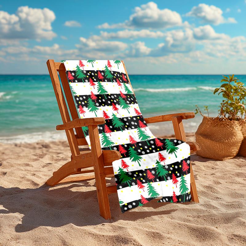 1Pc Christmas Tree Beach Towel Quick Dry Multiuse For Beach Pool Gym Yoga Home Travel Christmas Halloween Xmas Gift S170