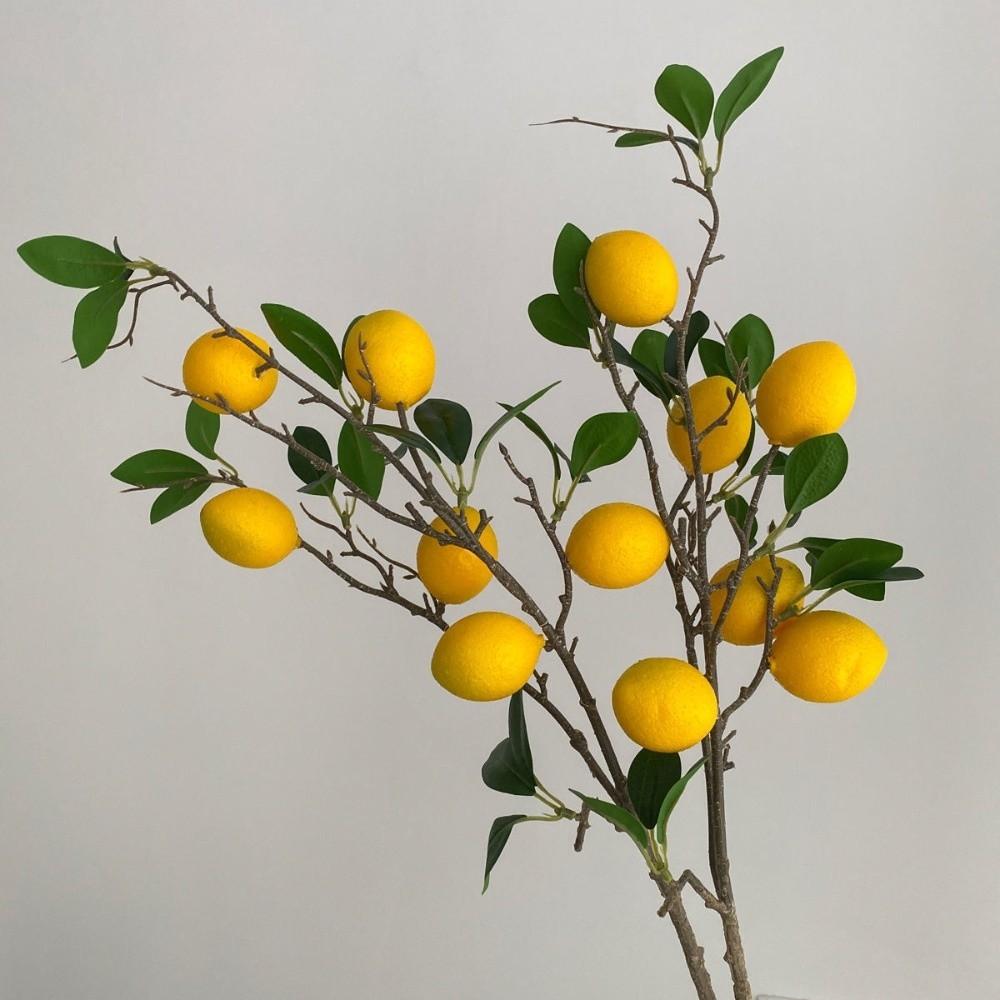 Luxury Artificial Lemon Branch Green Leaves Simulation Fruit Tree  Holiday Party Wedding