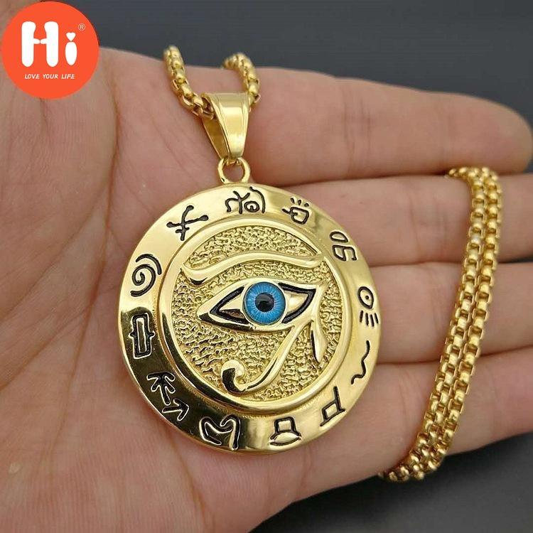 

Привет Глаз Гора кулон ожерелье металлическая шея ключицы цепь орнамент ювелирный подарок для мужчин женщин девушек любовников