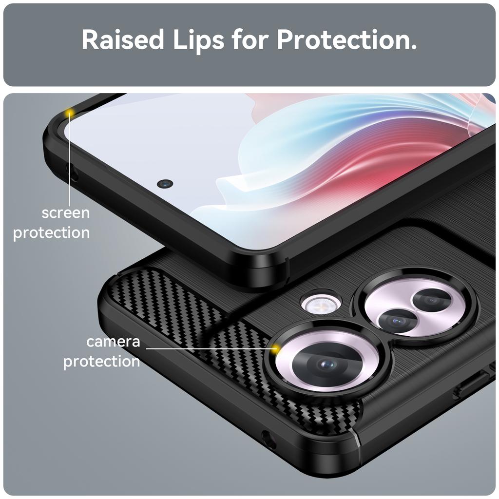 For Oppo Reno11 F 5G TPU Case Carbon Fiber Texture Back Phone Cover