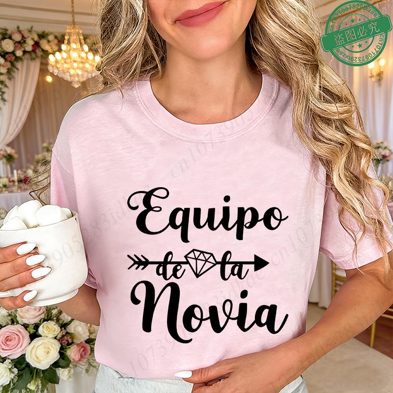 

Equipo Chicas De La Novia Spanish Girls Bachelorette Hen Party T-shirts Diamond Arrow Graphic Graphic Blouses Bridal Shower Tees M