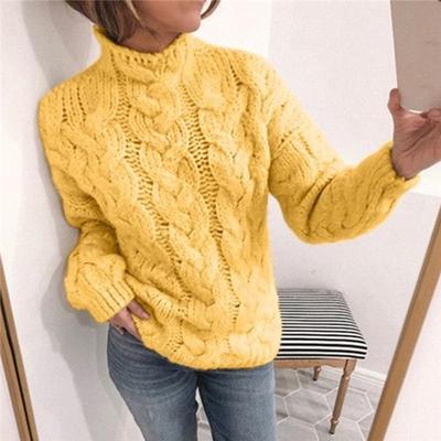Sweater Women Autumn Solid Candy Color Turtleneck Pullover Sweaters Fashion Style Knitted Long Sleeve Jumpers Winter Warm Casual Tops