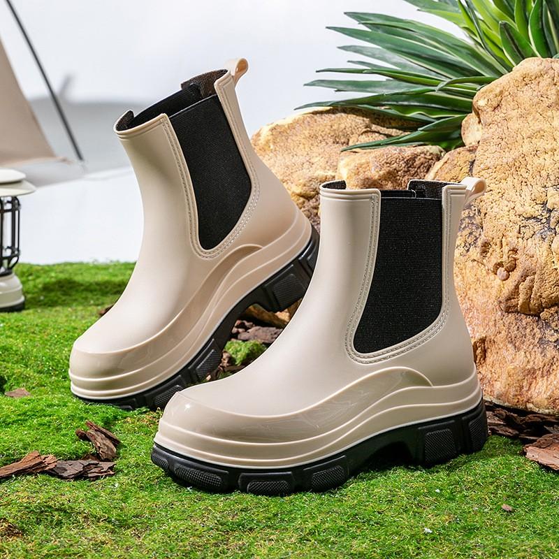 Gacimy Women's Rain Shoes  Outdoor New Thick Bottom Rain Boots Anti-slip Waterproof Garden Shoes Lady Fashion Rubber Boots