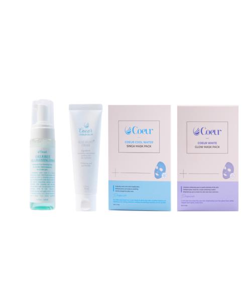 Kur Boosting Toner + Velvet Cream + Singa Mask Pack + White Glow Mask Pack
