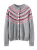 Women's Forest-Style Retro Fair Isle Knit Cashmere Cardigan - Autumn/Winter Loose Fit, Lazy Style, Thickened Sweater.