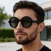 Vintage Polarizing Round Sunglasses Lightweight Stylish Sunglasses Daily Use