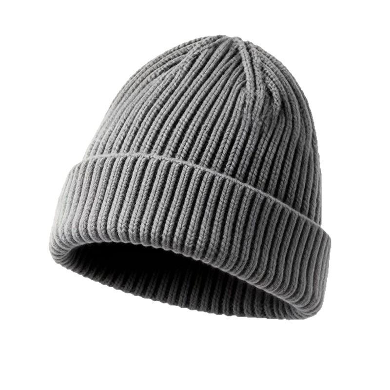 Unisex Seamless Knit Winter Hat: Warm, Large Brim, Ear Protection, Solid Color, Round Crown, Fits Large Heads.