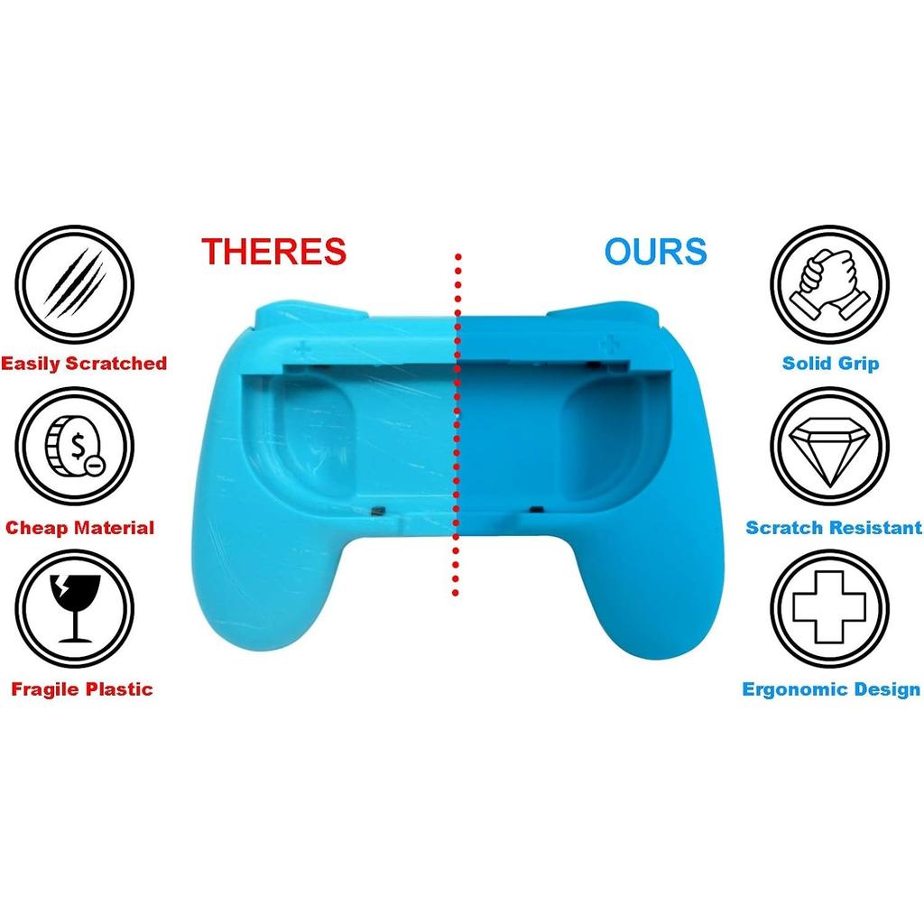 2 Pack Comfort Grips Compatible with Nintendo Switch Joy Cons, Sweat-Resistant Handles