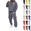 Men's Plus Size Hooded Sweatshirt and Sweatpants Set with Palm Tree Print Fleece Lined Loose Fit for Outdoor Sports and Casual Wear