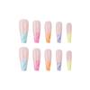 24Pcs Gradient Long Ballet Press On Nails With Glue Full Cover Acrylic False Nails Artificial Manicure Tips