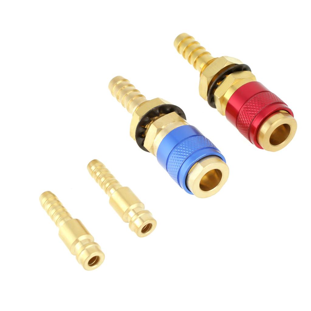 2Pcs 8mm Water Cooled & Gas Quick Connector Fittings for Mig TIG Welding Torch - M8 Hose Adapters