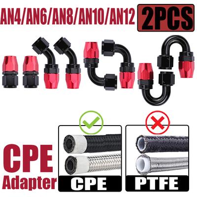 2X Universal 4AN 6AN 8AN 10AN 12AN Straight 0 45 90 180 Degree Swivel Hose End Fittings Adapter For CPE Oil Fuel Gas Hose Line