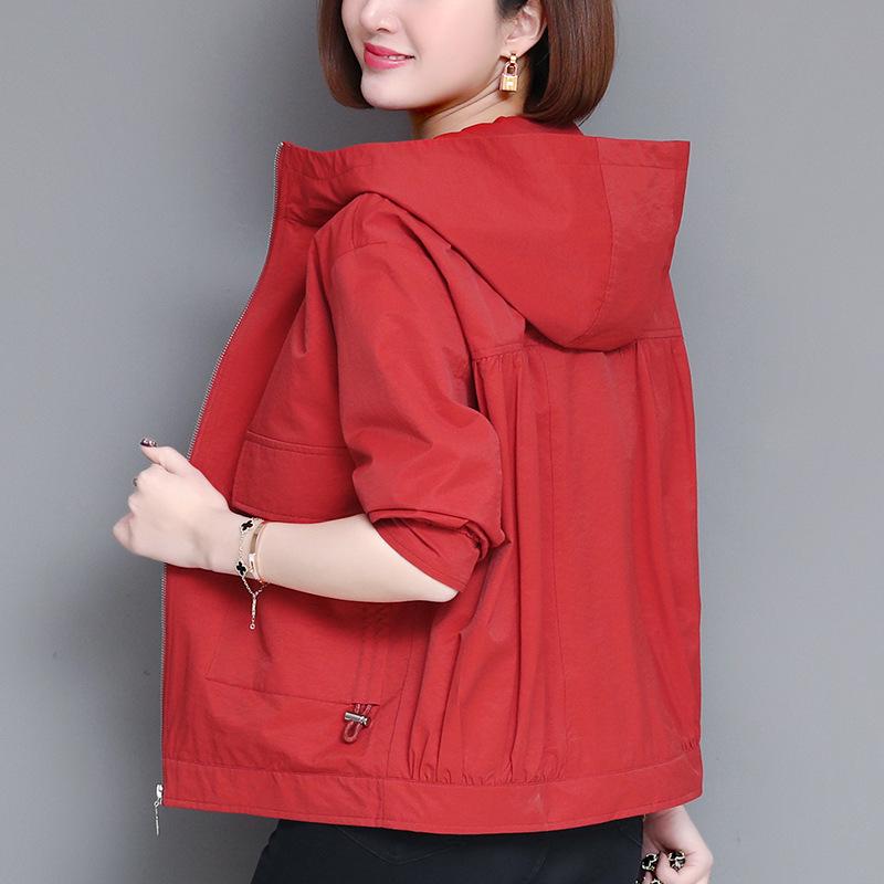 Women's Petite Hooded Trench Coat - Casual & Stylish for Spring & Autumn