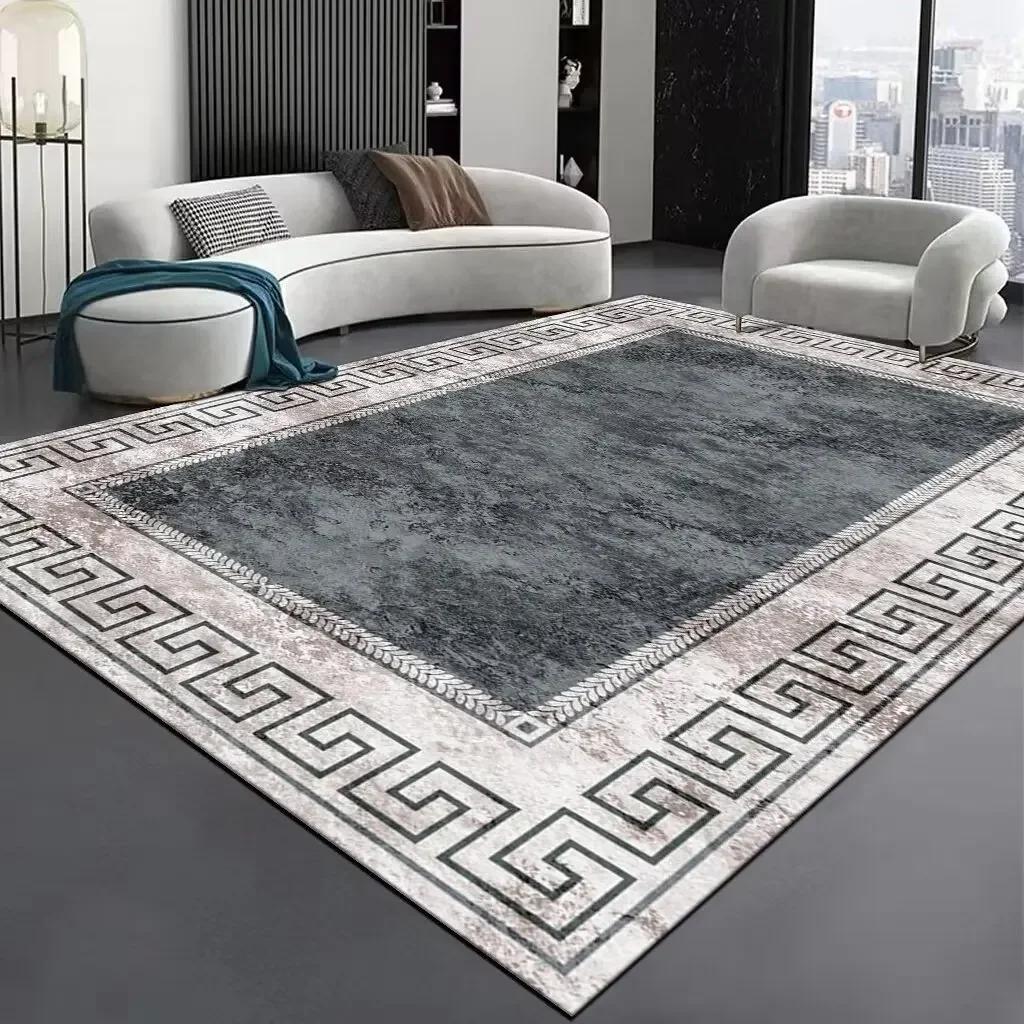 Moderne Grijze Vloerkleed – Zacht Woonkamer Tapijt, Grote Wasbare Vloermat voor Slaapkamer, Antislip Huisdecoratie, Makkelijk Schoon te Maken Duurzaam 80x120cm(31x46in)
