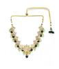 Women Gold Plated Square Shape Womens Green Beads Choker Necklace Set