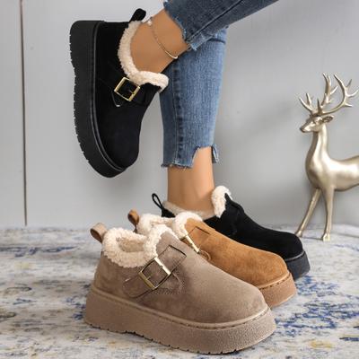Mode 2025 Herfst Winter Dames Laarzen Casual Platte Dames Comfortabele Mode Enkellaarsjes Comfort Warm Pluche Instappers Dames Katoenen Schoenen