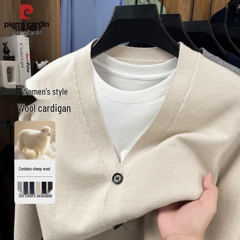 Pierre Cardin Men s Lambswool Blend V-Neck Cardigan 175