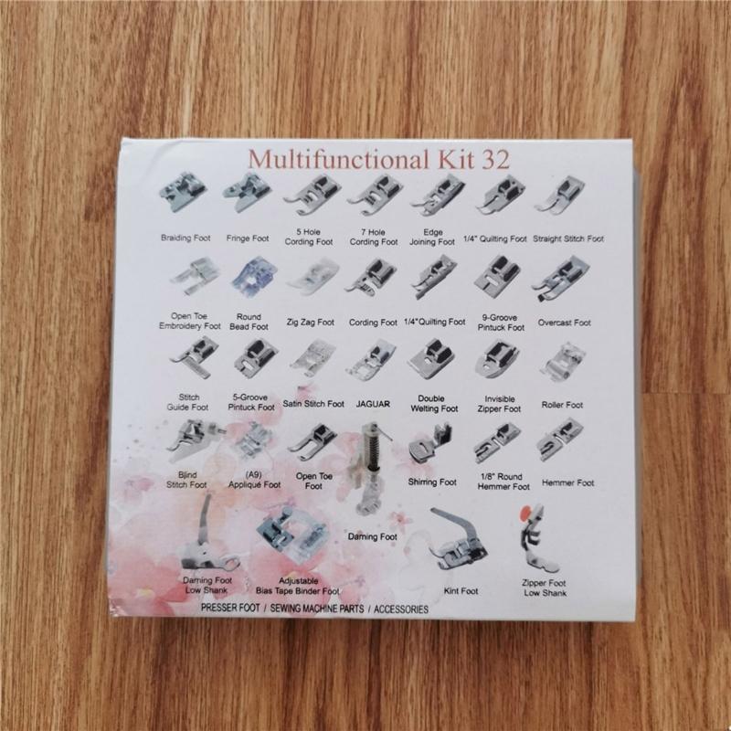 32pcs Comprehensive Sewing Presser Foot Set for Home Machines Sewing Tool Collection Embroidery and Quilting Accessories