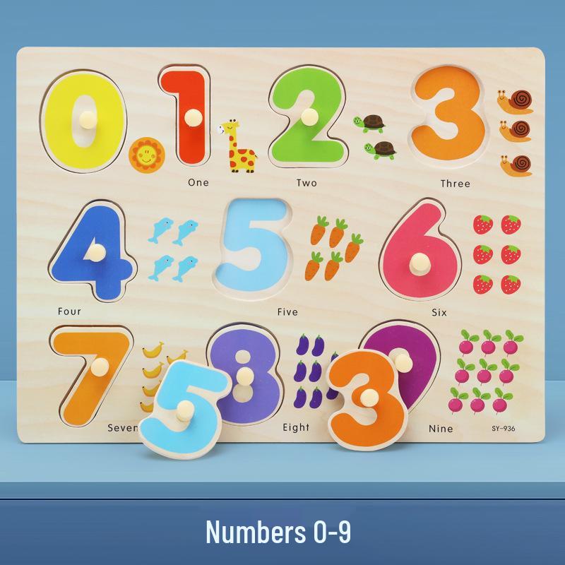 Wooden Alphanumeric Puzzle Board for Kids – Educational, Cognitive Matching & Hand Grab Toy
