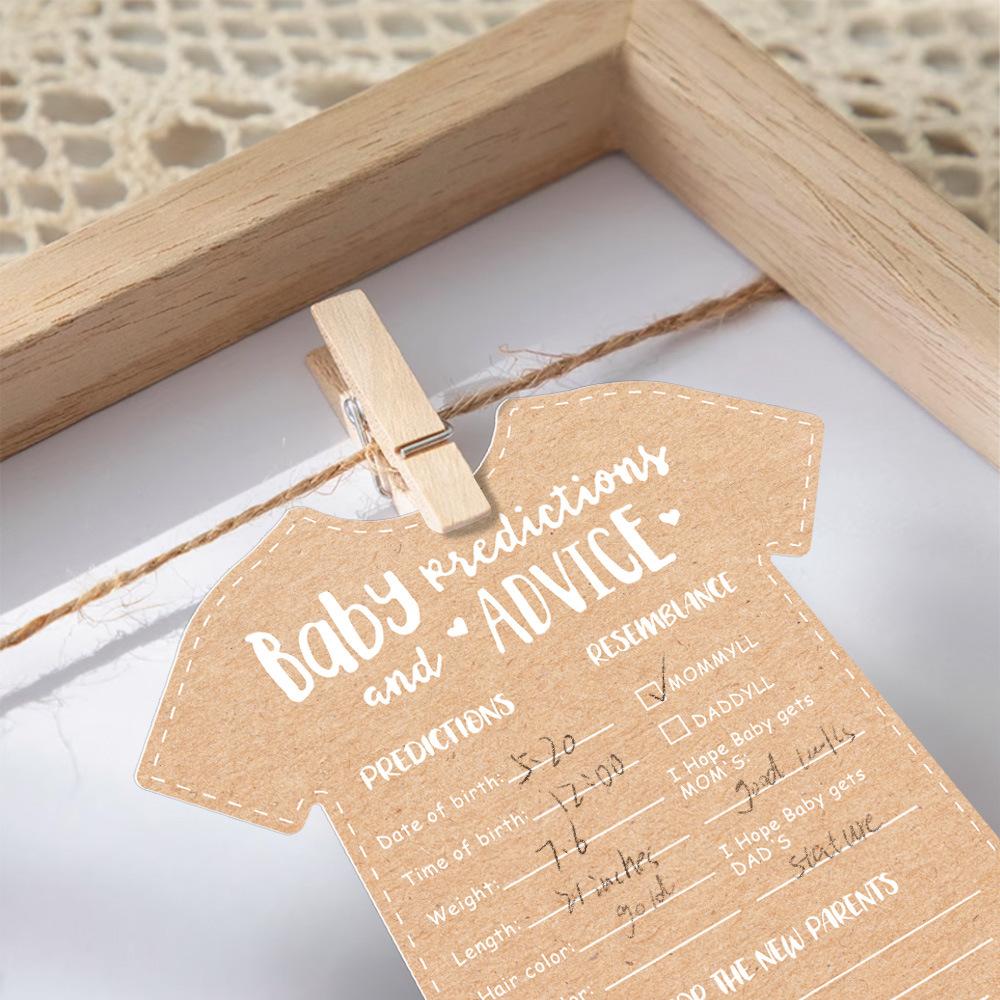 20 Pezzi Carte Predizione Genere Baby Shower, Carte Gioco Interattive 17x15cm per Feste Gender Reveal, Divertenti Attività per Baby Shower