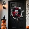 Dekoracja na imprezę Ręcznie robiona Zawieszka na drzwi Układ miejsca Halloweenowy wieniec