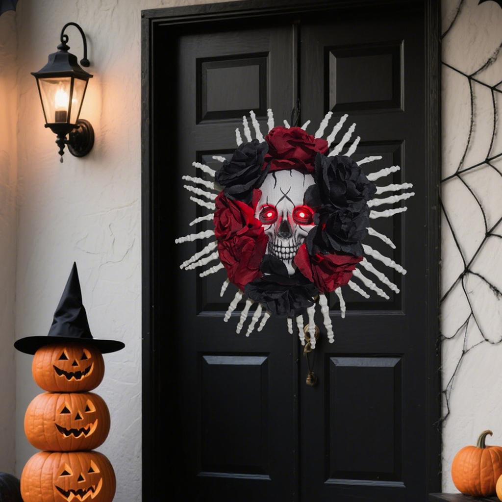 Dekoracja na imprezę Ręcznie robiona Zawieszka na drzwi Układ miejsca Halloweenowy wieniec