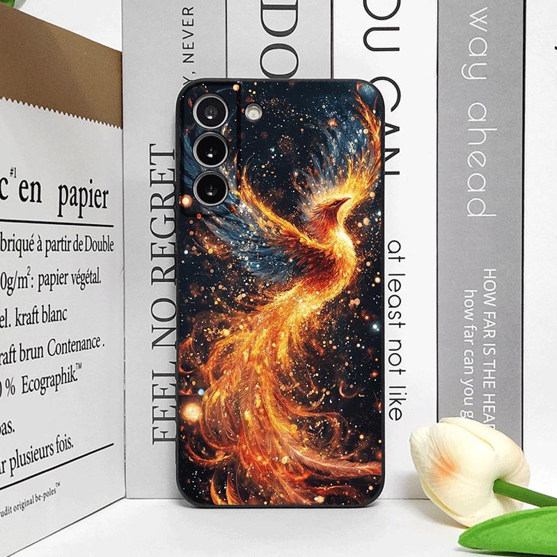 Luxury Phoenix Fire Feather Pattern Phone Case for Samsung Galaxy S25 S24+ S23 Ultra S22 Plus S20 S21 FE M53 M34 5G Soft Covers