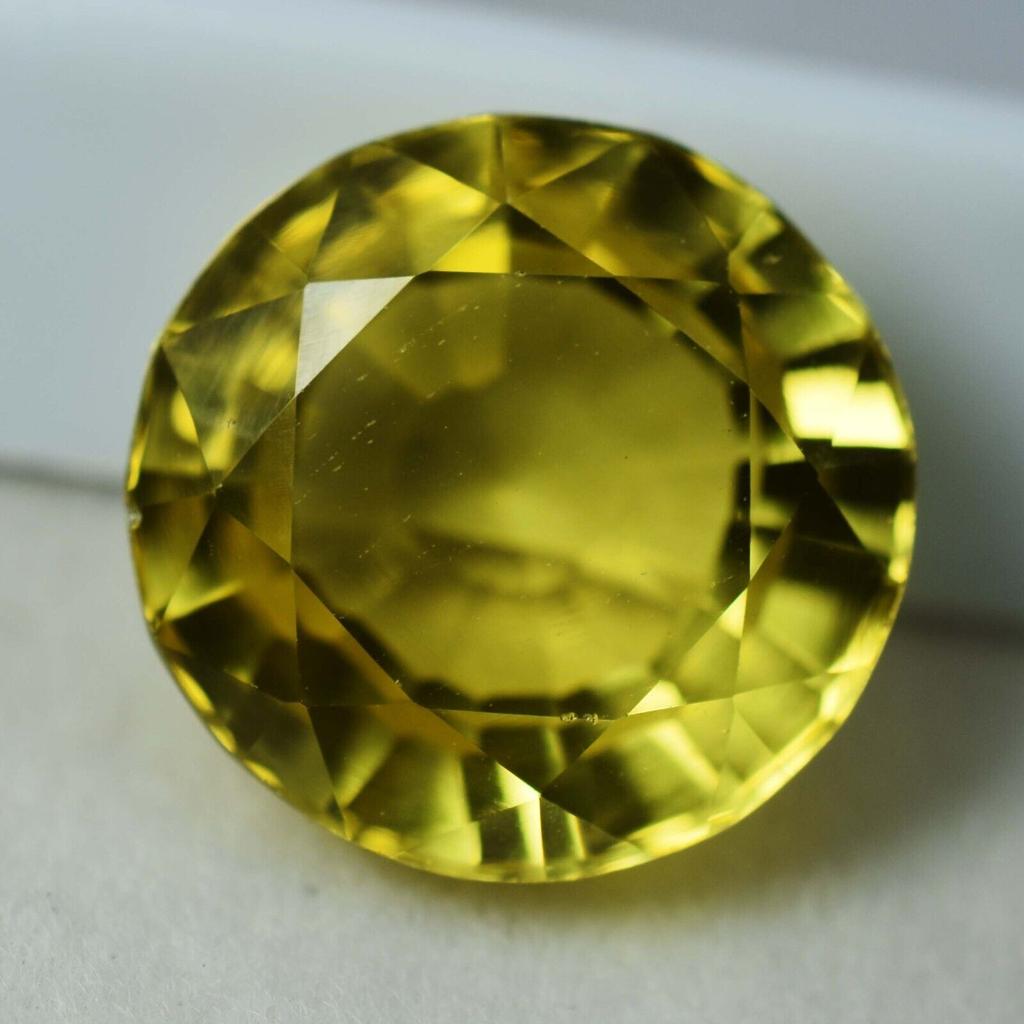 NATURAL Ceylon YELLOW Sapphire 9.20 Carat Round Cut Loose Gemstone CERTIFIED