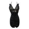 Sexy Lingerie Butterfly Tie Halter Neck Nightdress Summer Pure Desire Women Pleated Pajamas