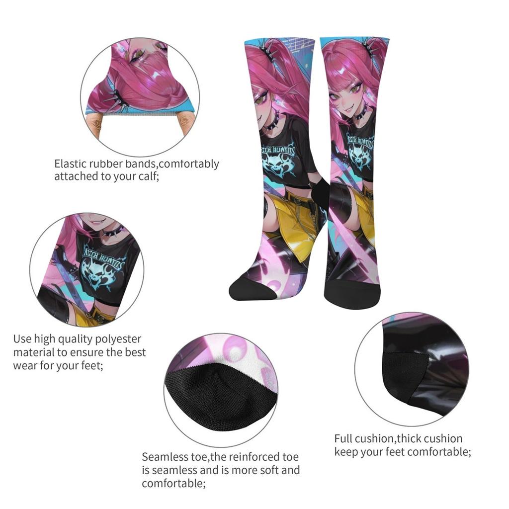 K-POP Demon Hunter Socks Novelty Happy Funny Men's Socks Huntrix Girlgroup Harajuku Style Casual Fashion Anime Women's Socks