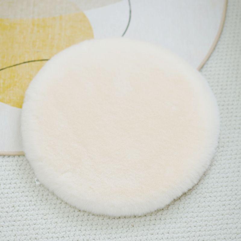 

Cat Nest Winter Heattech Autumn and Winter Plush round Mat Sleep Soft Cushion All Year Round Step on Milk Cat Climbing Frame Pet Supplies Diameter 30cm Cheese White