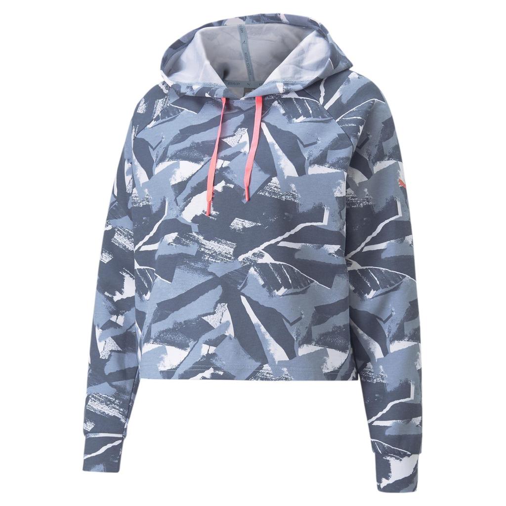 PUMA MODERN SPORTS AOP Hoodie Blue Wash Size M Sweatshirt, Women's, Sweat-Wicking, Quick-Drying, Fall/Winter 2022, (79),
