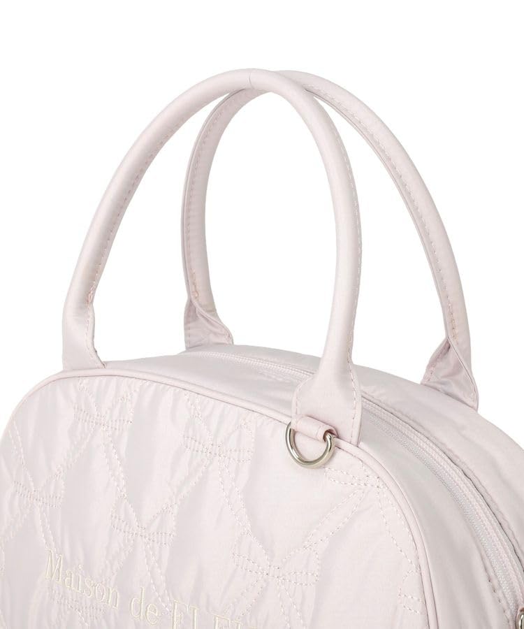 Maison de FLEUR Ribbon Quilted 2-Way Boston Bag, Pink, F, Handbag, 08001146900