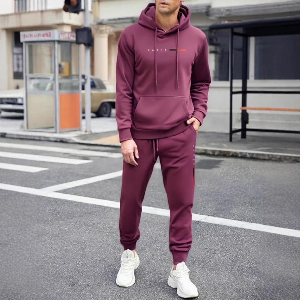 Men's Sweatshirt Suit Men's Solid Color Casual Sports Suit Sweatshirt Suit