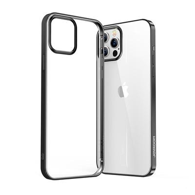 NBS Ultra Thin Transparent Case with Metallic Frame for iPhone Pro Max 12 Black