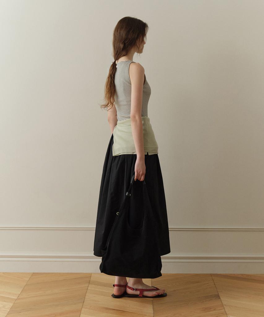 Poyueoaijeuonli Tia Shirring Maxi Dress (Black Stripe)