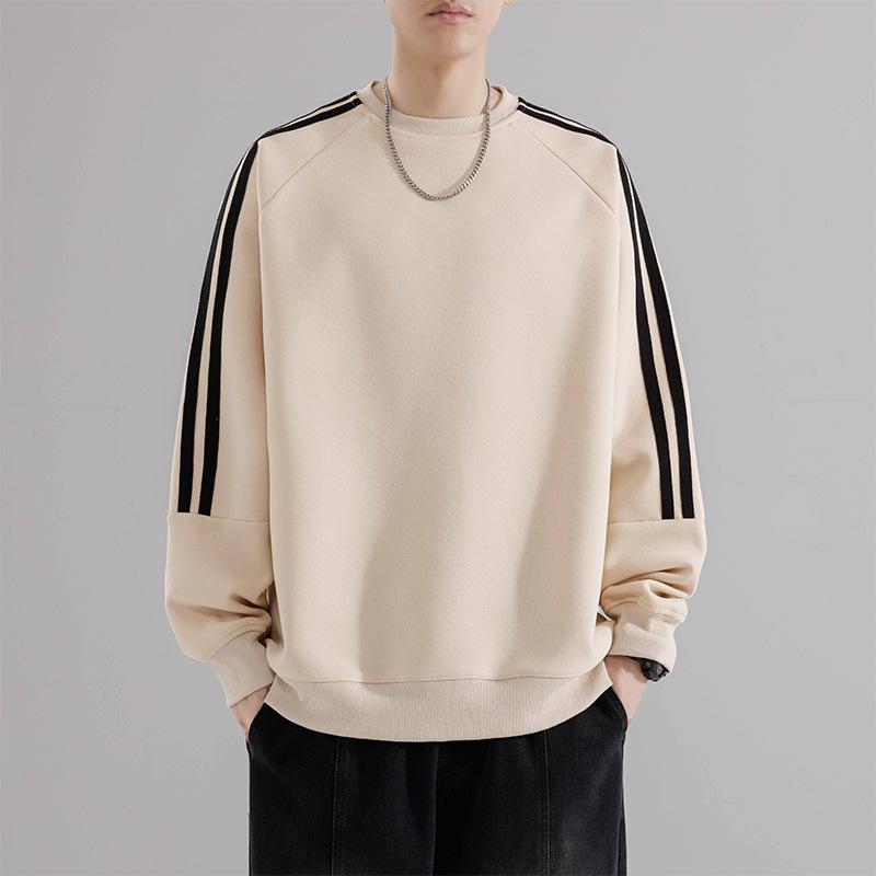 Autumn Sweatshirt Men's Loose Round Neck Pullover Top for Young Outdoor Sportswear High-end College Coat