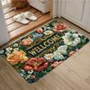 Welcome Doormat Vibrant Floral Pattern Non-Slip Rug for Indoor Outdoor High Traffic Areas Perfect for Valentine'S Day Spring Mat